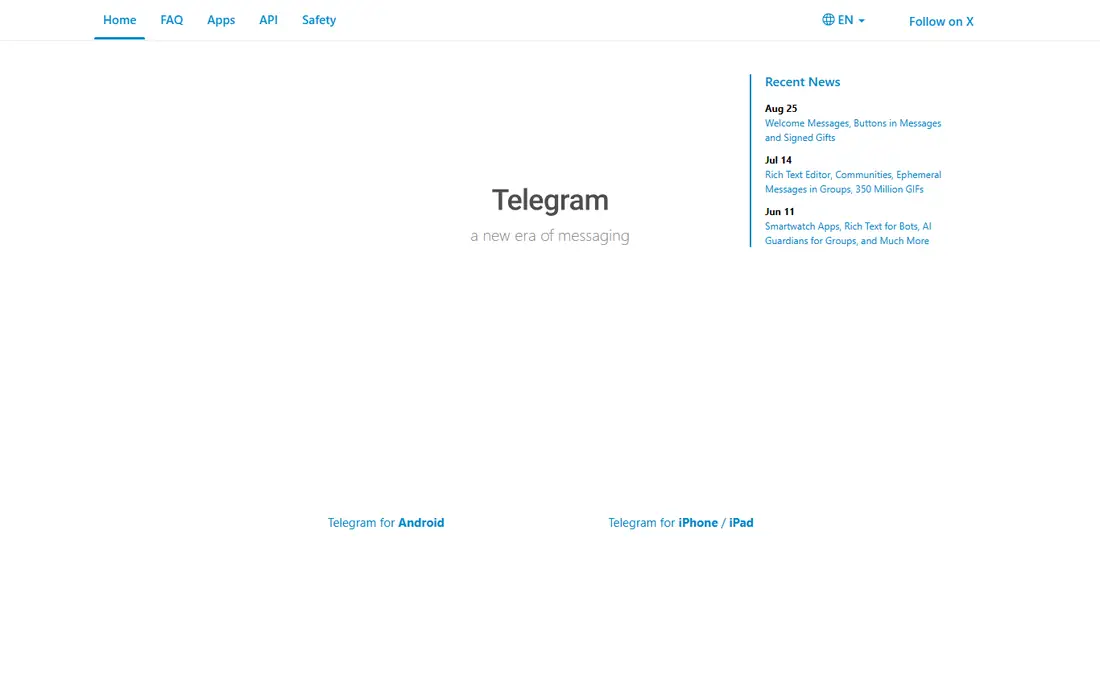 Telegram homepage
