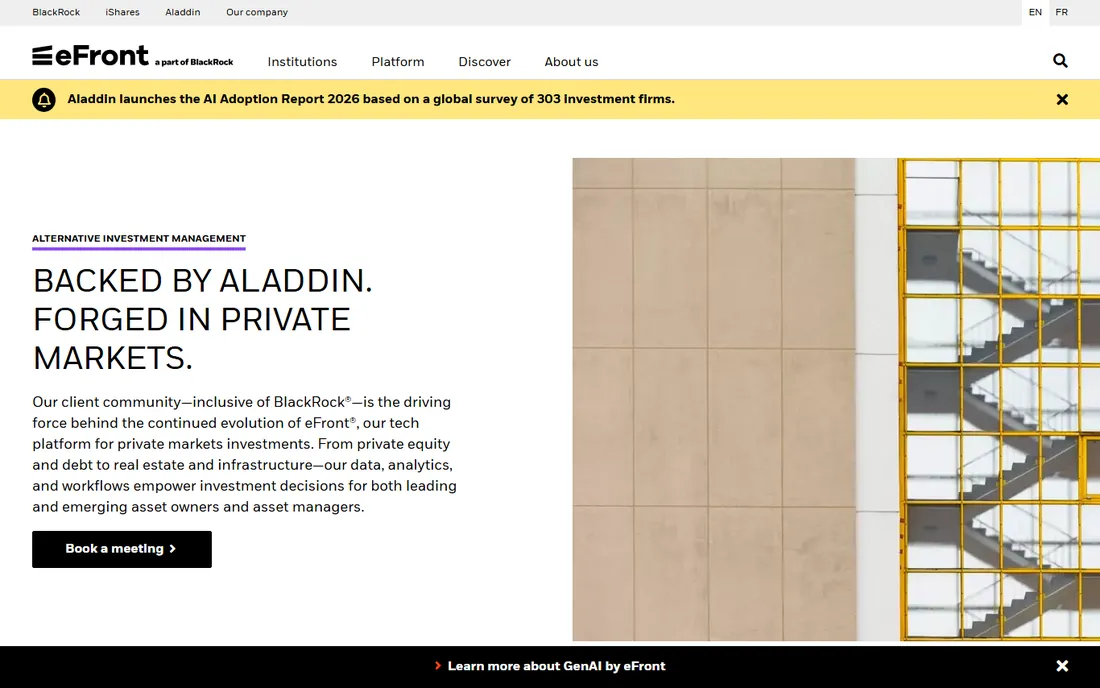eFront (BlackRock) homepage