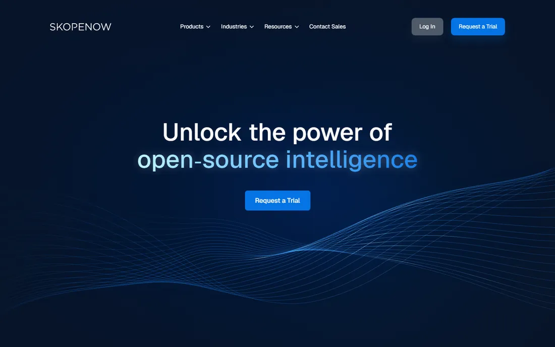 Skopenow homepage