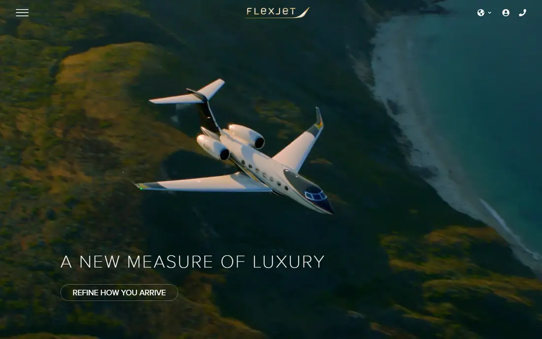Flexjet homepage