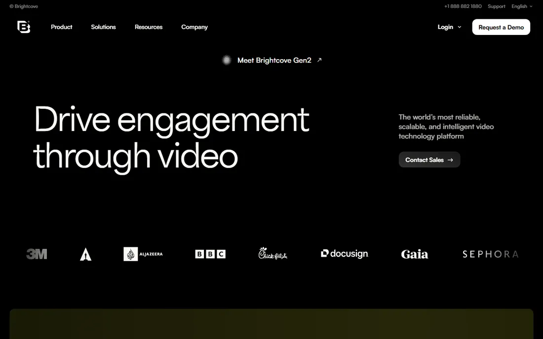 Brightcove homepage