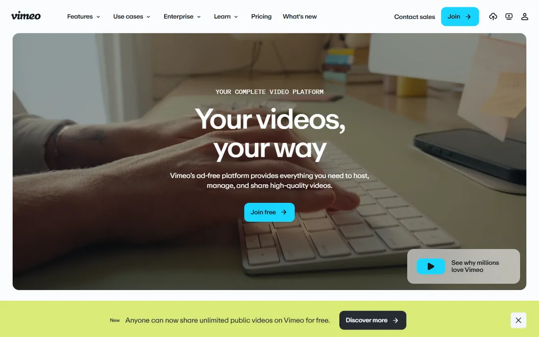 Vimeo homepage