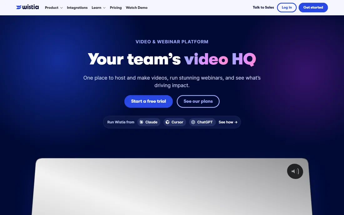 Wistia homepage