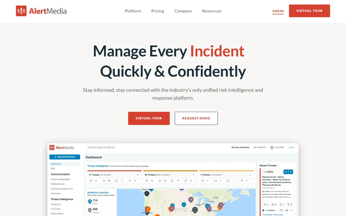 AlertMedia homepage