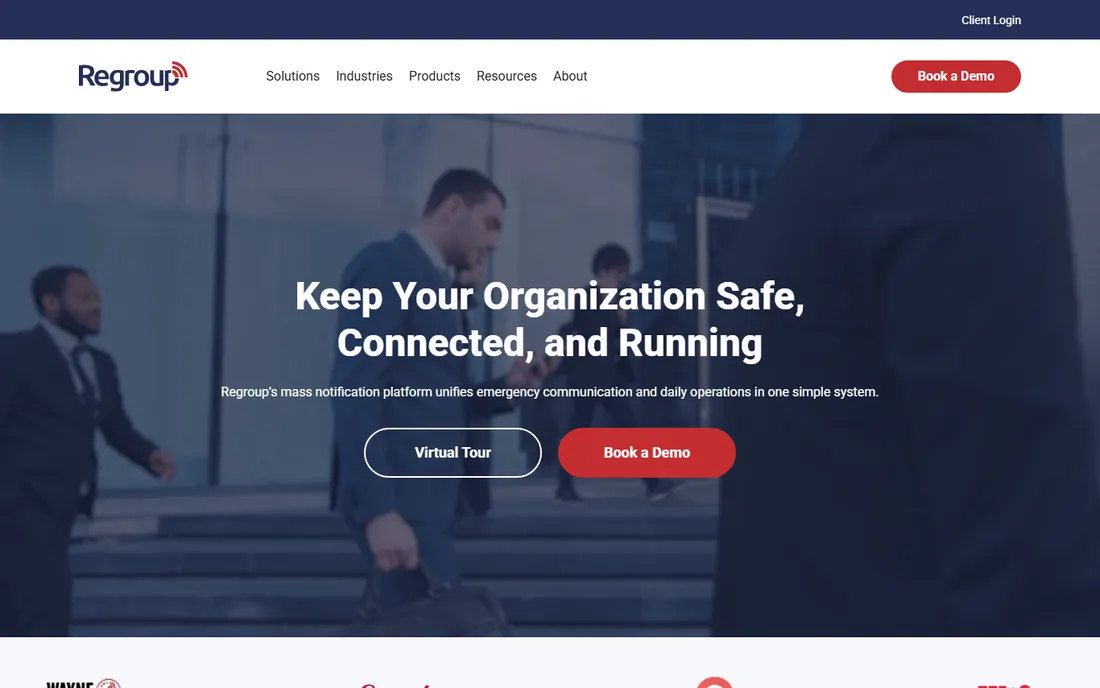 Regroup homepage