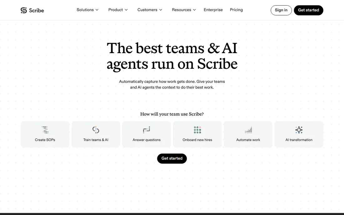 Scribe homepage
