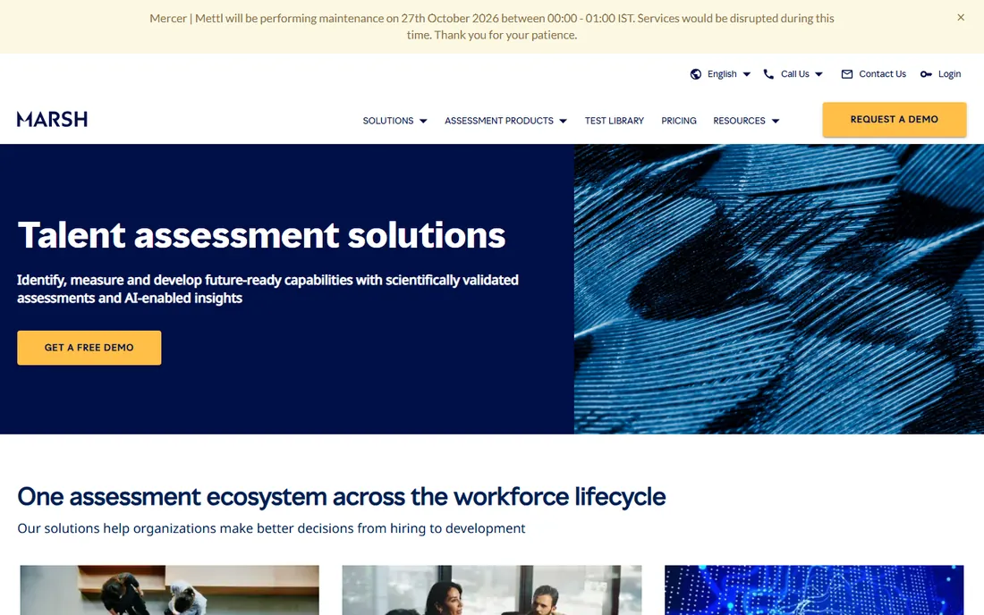 Mercer Mettl homepage