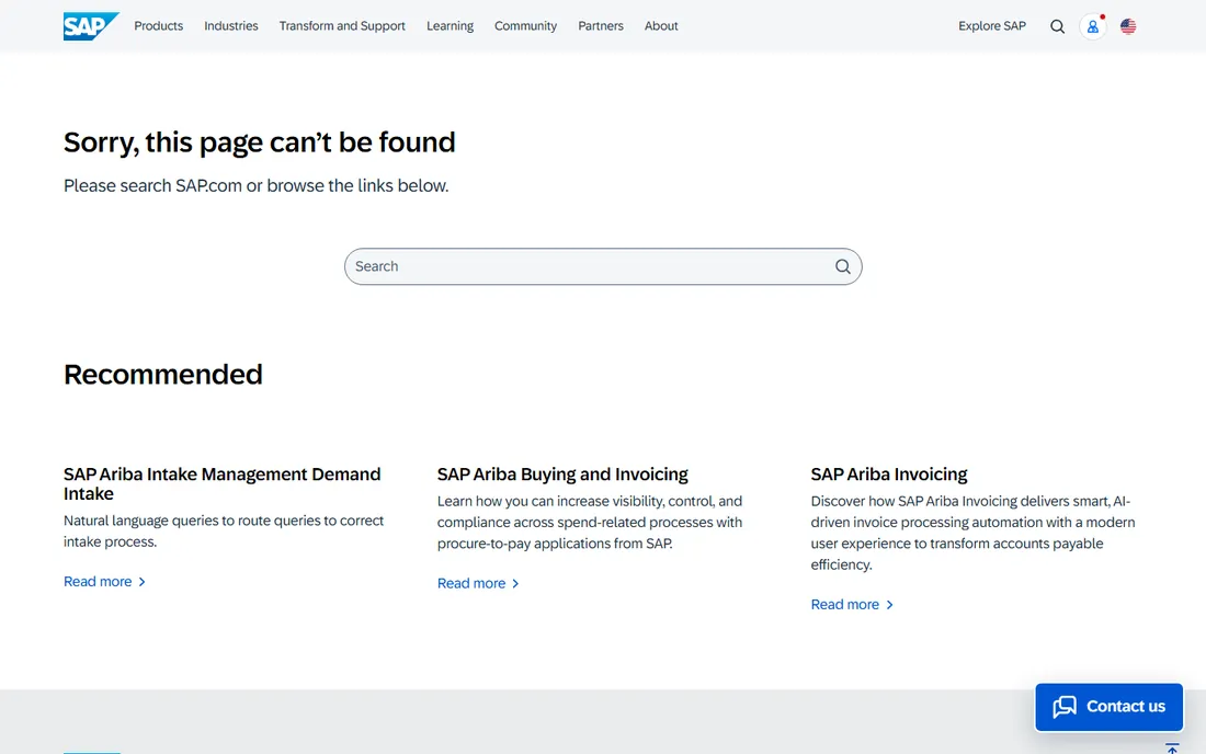 SAP Ariba homepage