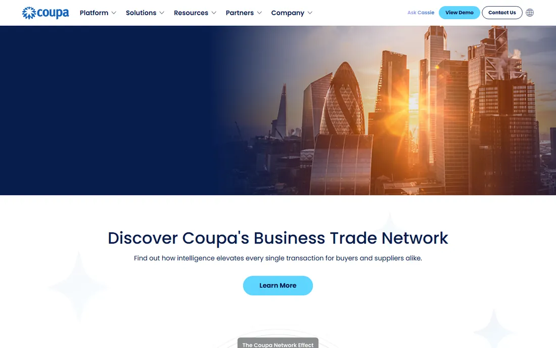 Coupa homepage