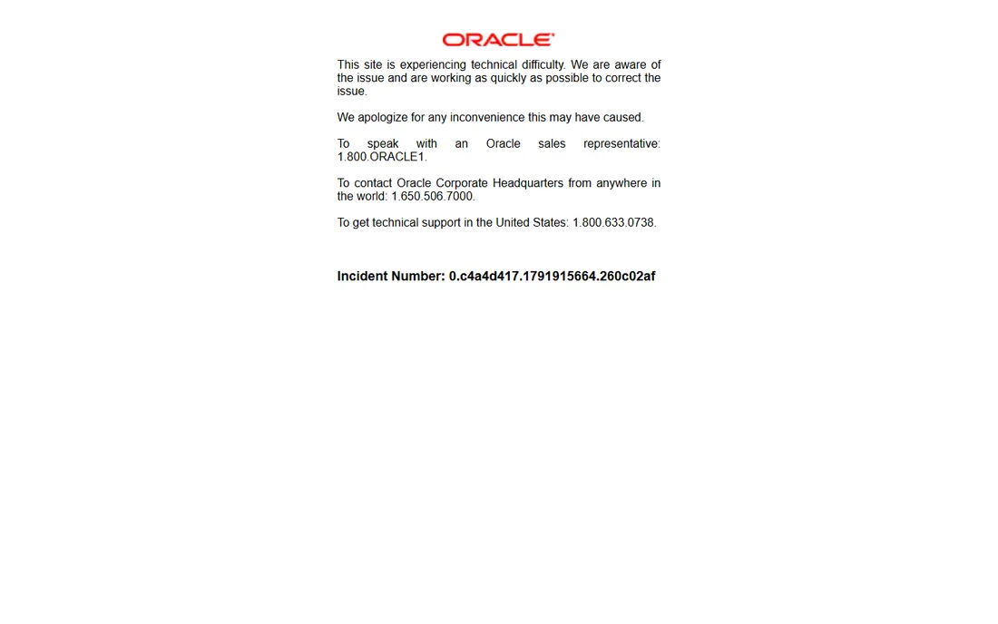 Oracle Procurement Cloud homepage