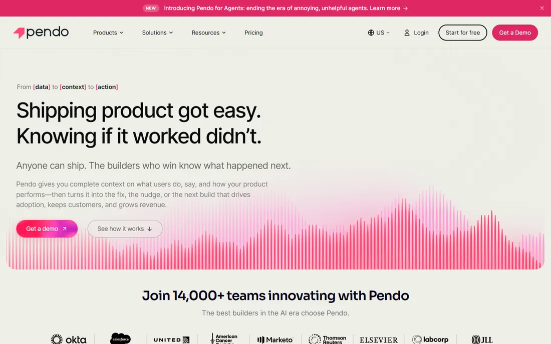 Pendo homepage