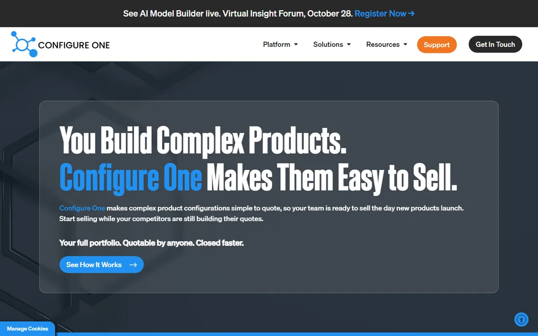 Configure One homepage