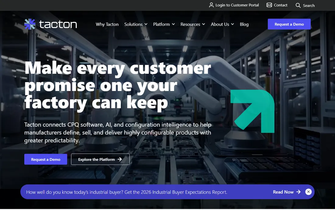 Tacton homepage