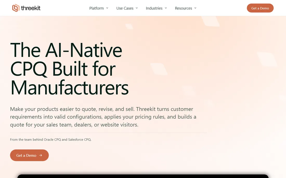 Threekit homepage
