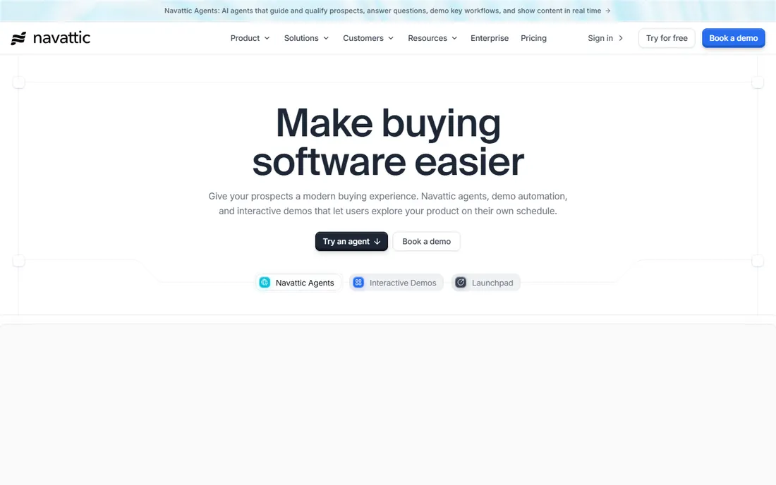 Navattic homepage