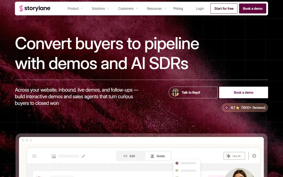 Storylane homepage