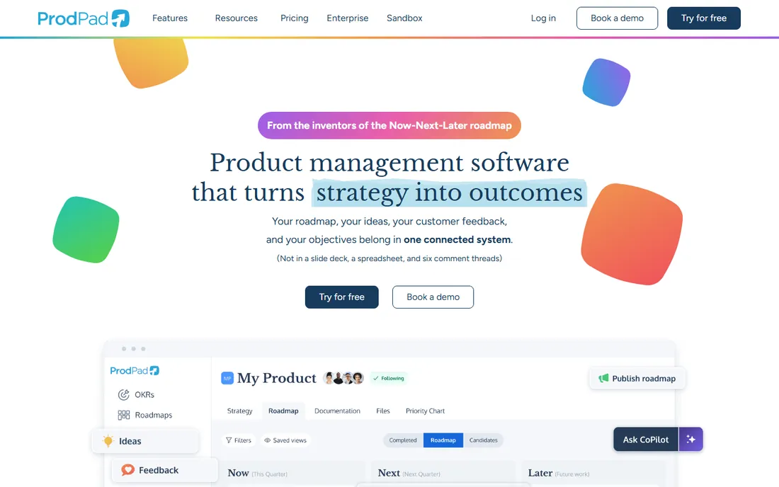 ProdPad homepage