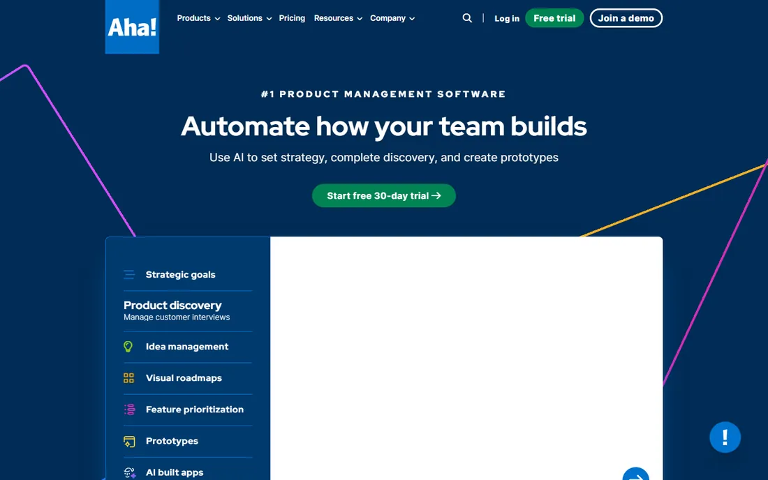 Aha! homepage