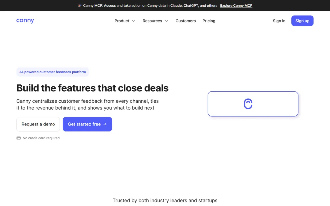 Canny homepage