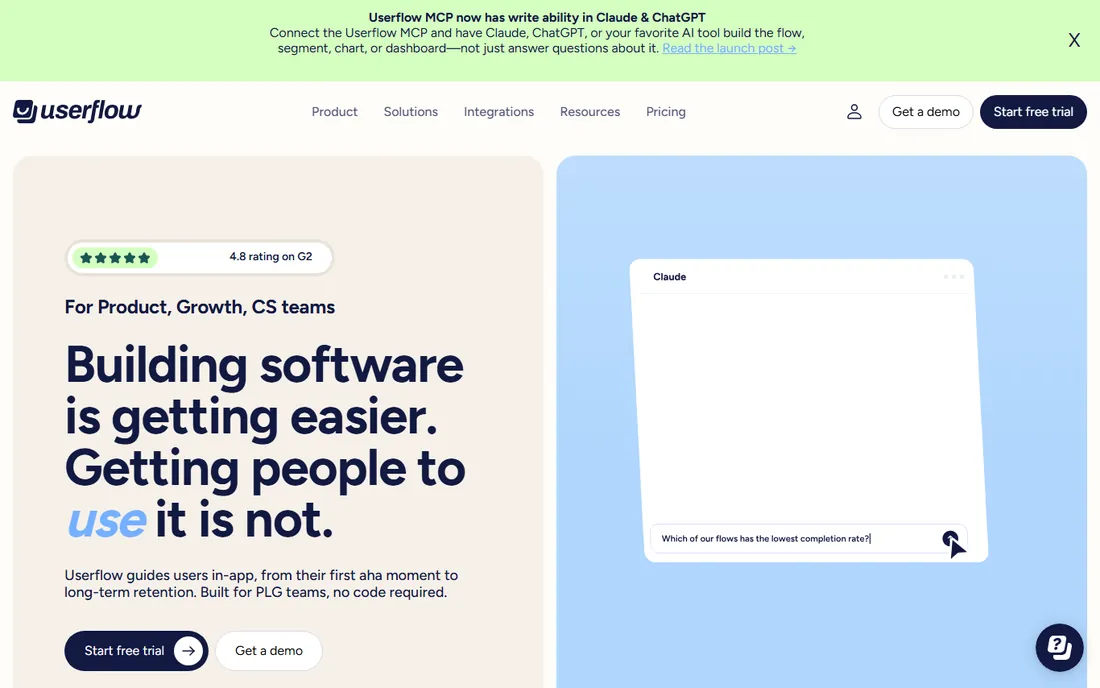 Userflow homepage