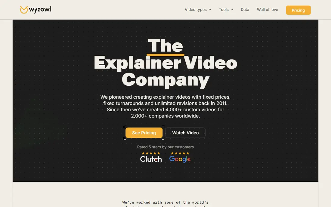 Wyzowl homepage