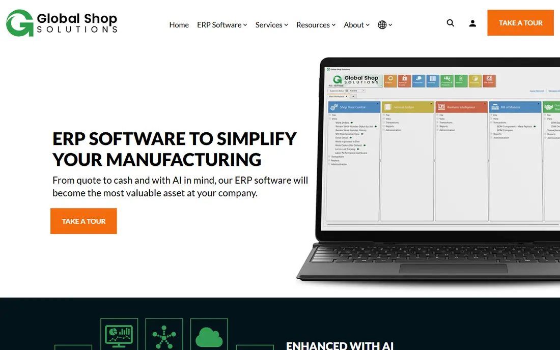 Global Shop Solutions homepage