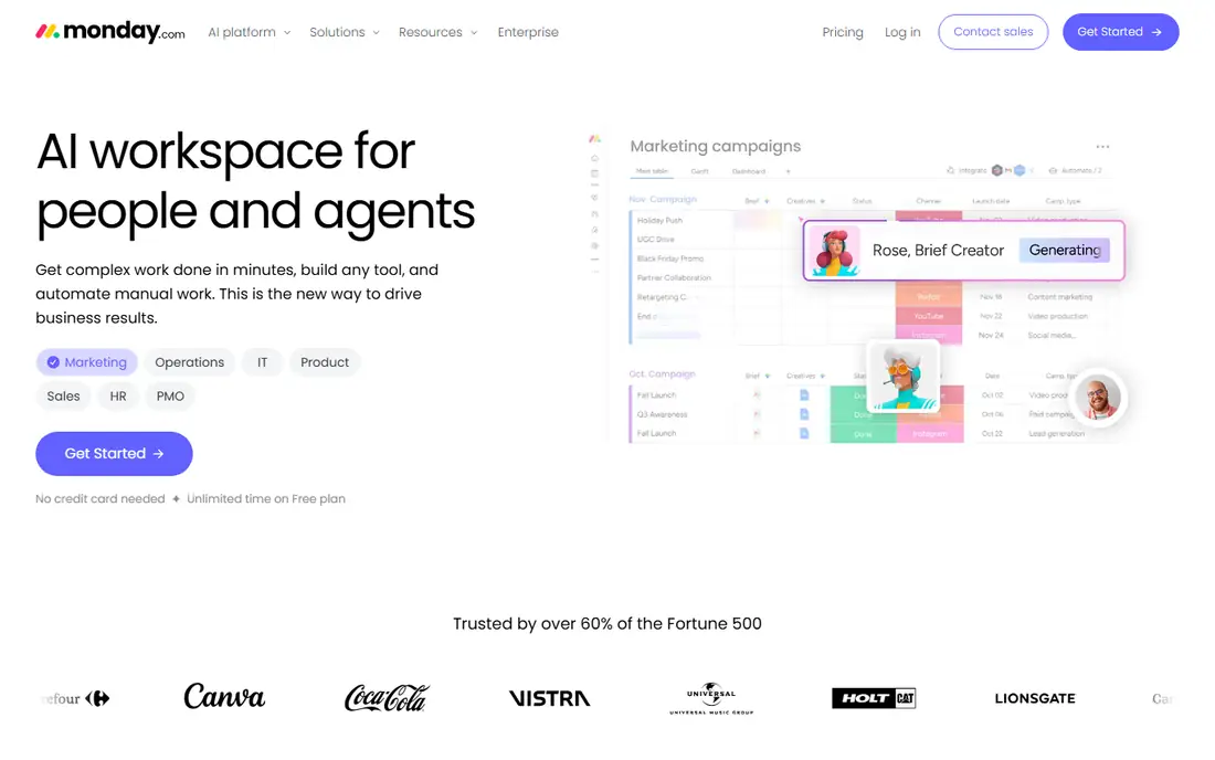 monday.com homepage