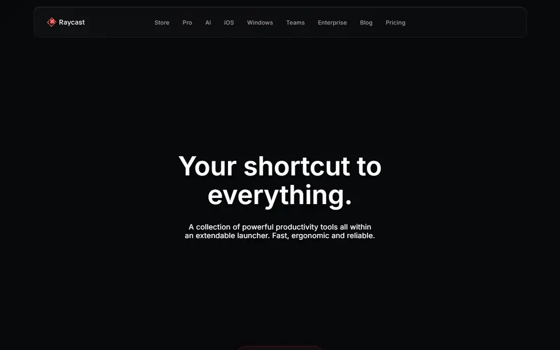 Raycast homepage