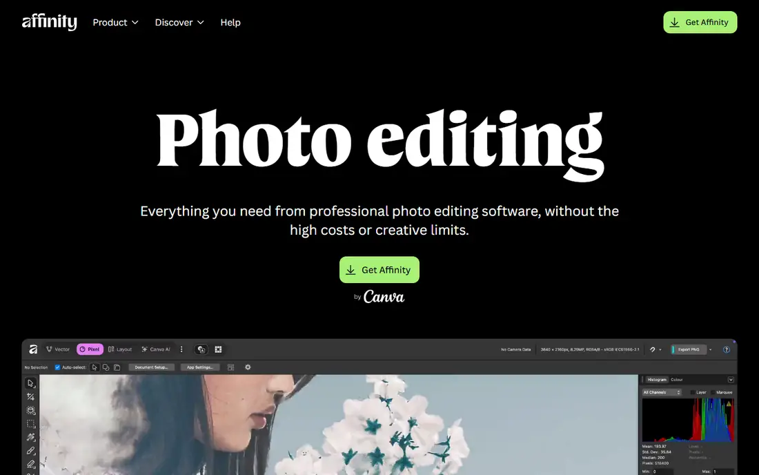 Affinity Photo 2 homepage