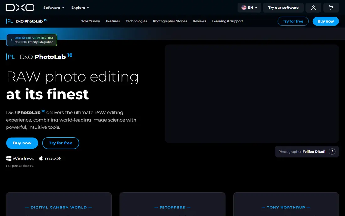 DxO PhotoLab homepage