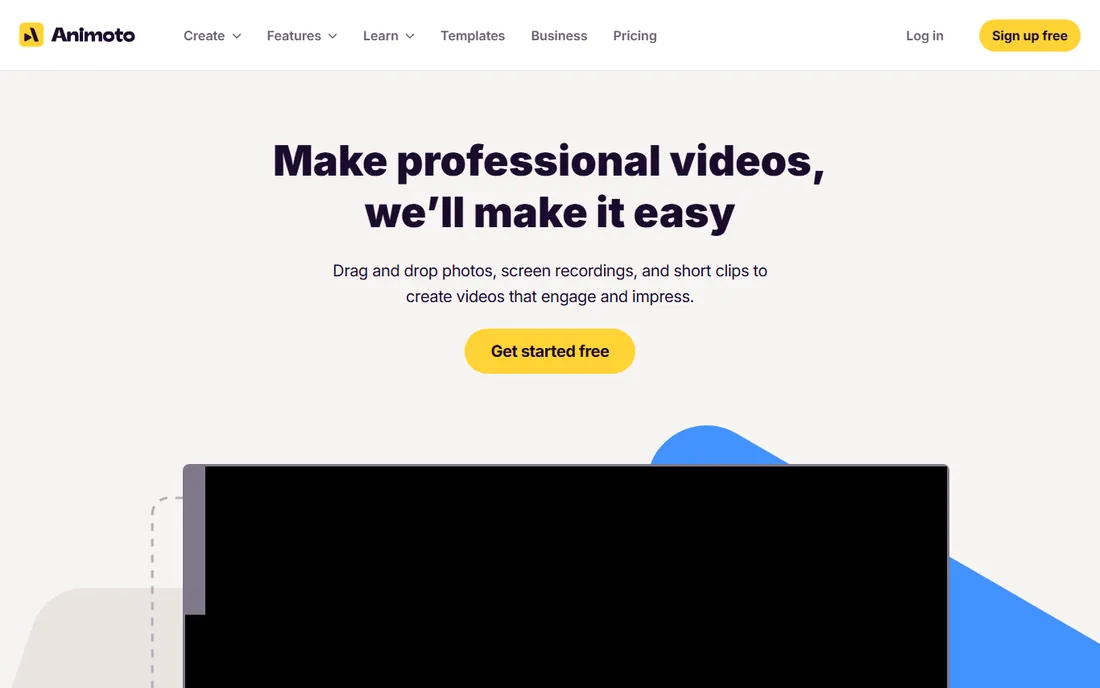 Animoto homepage