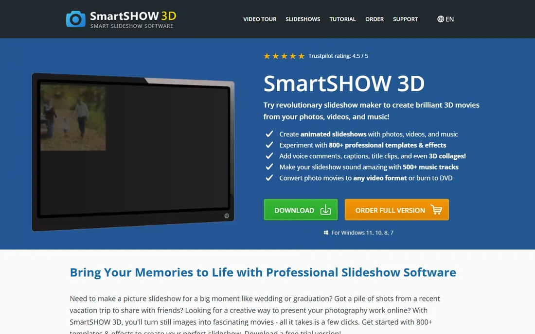 SmartSHOW 3D homepage