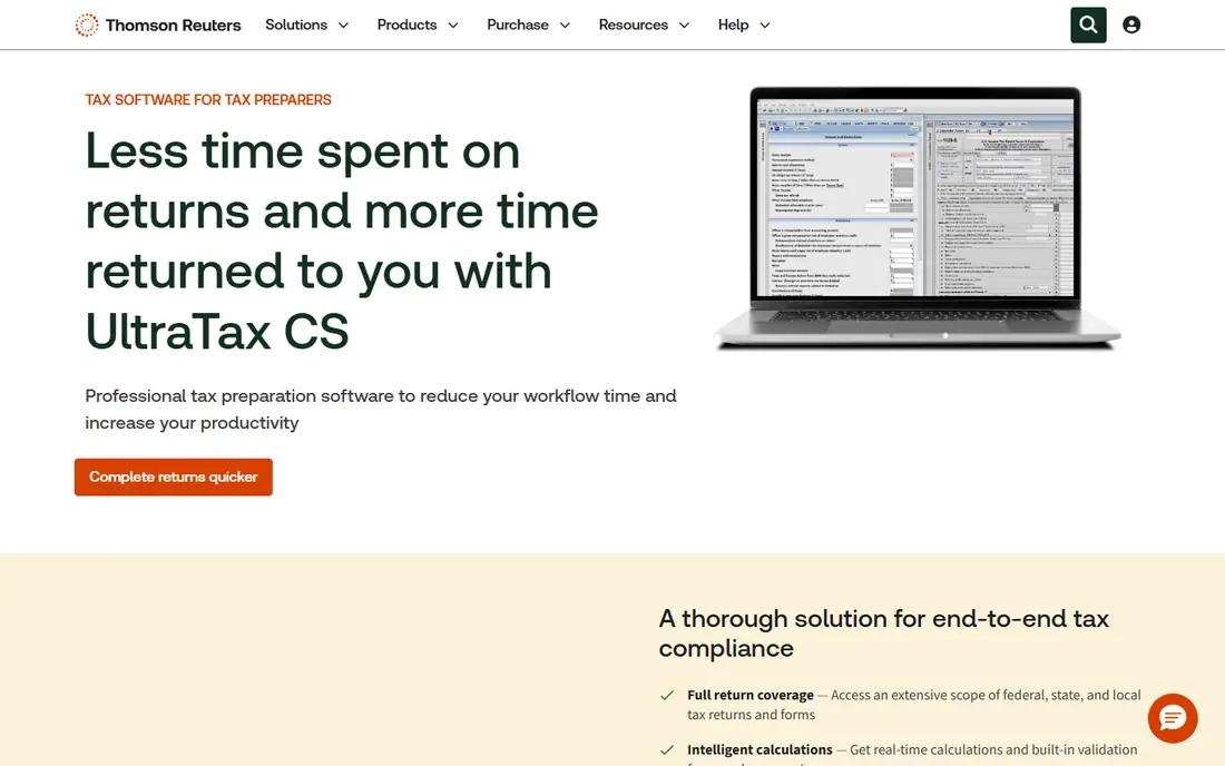 UltraTax CS homepage