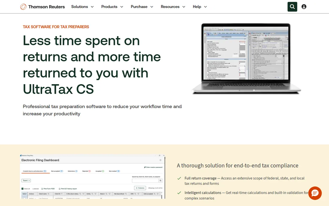 UltraTax CS homepage