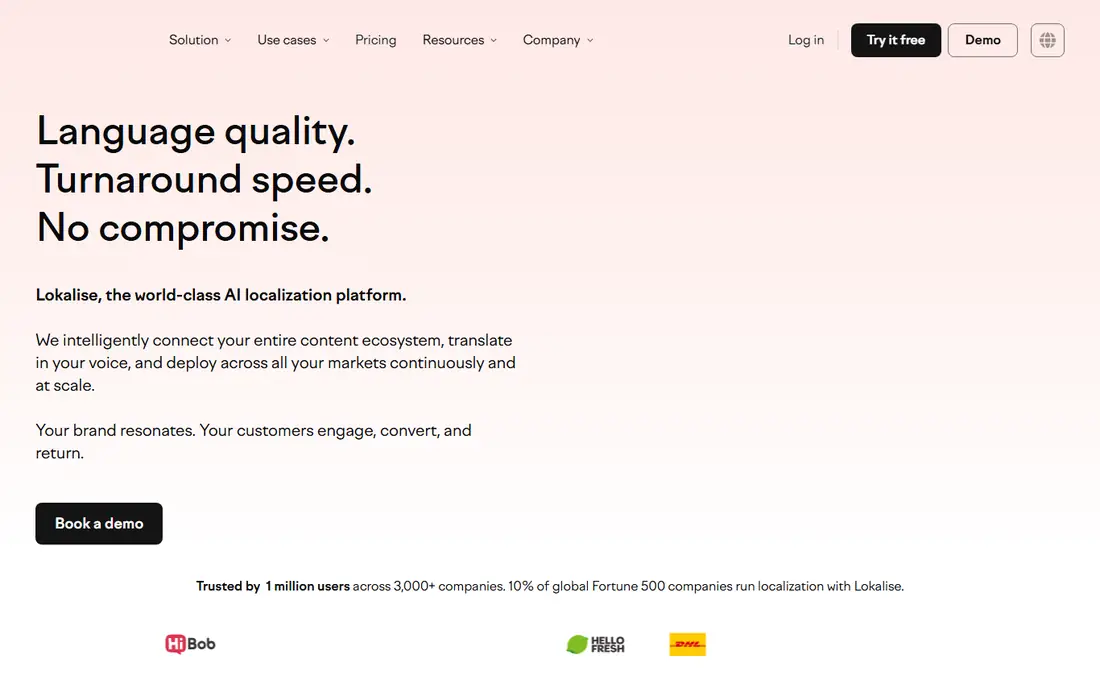 Lokalise homepage