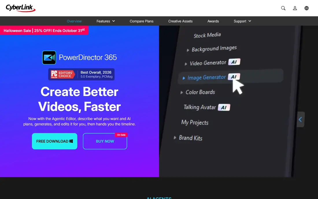 PowerDirector homepage