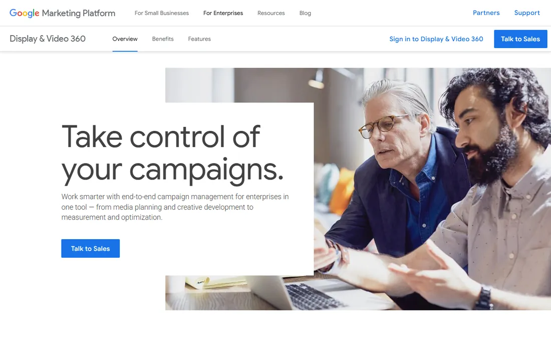 Google Display & Video 360 homepage