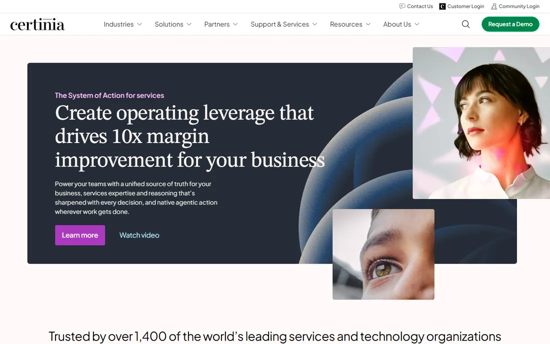 Certinia homepage