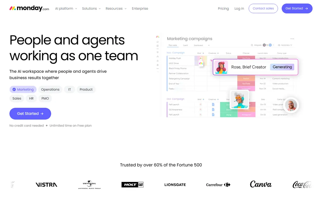 monday.com homepage