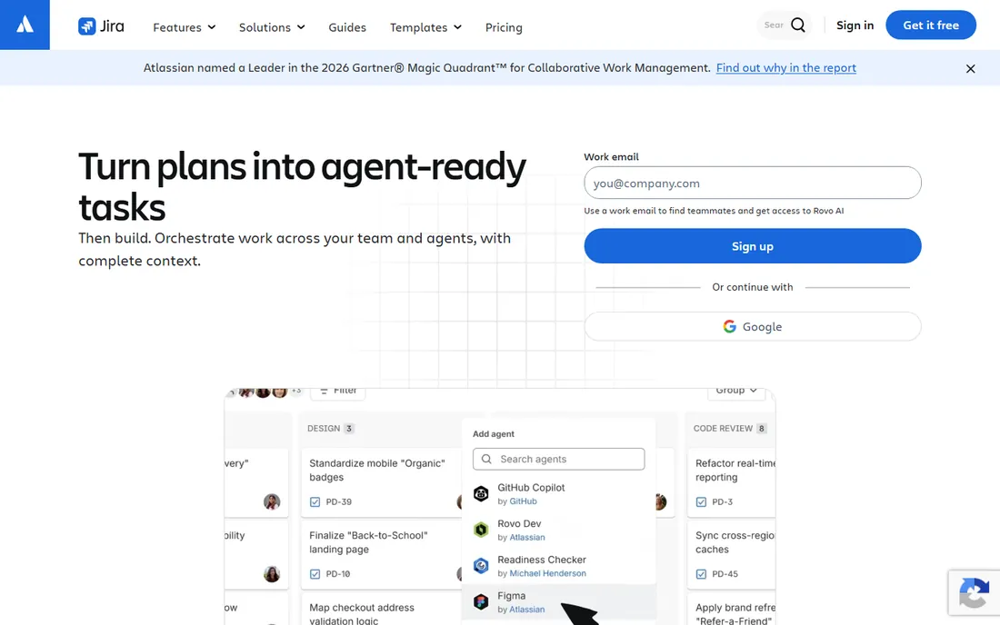 Jira homepage