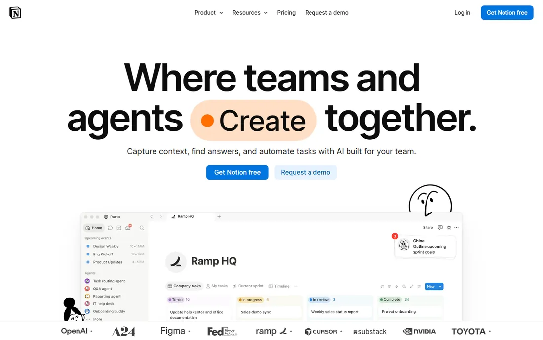 Notion homepage