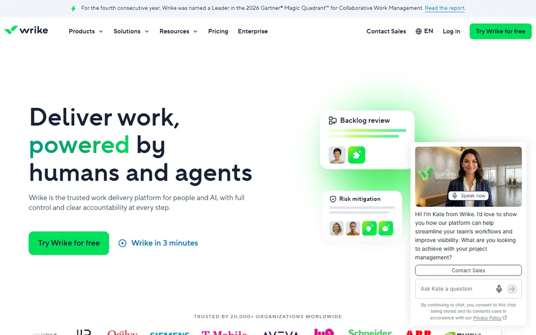Wrike homepage