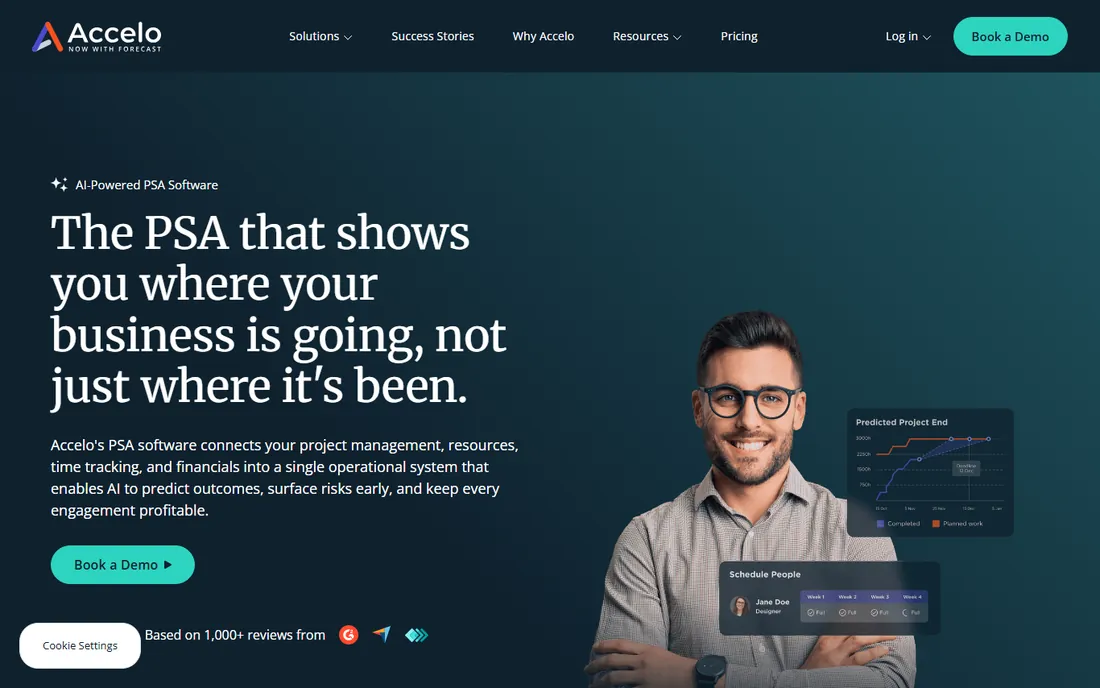 Accelo homepage