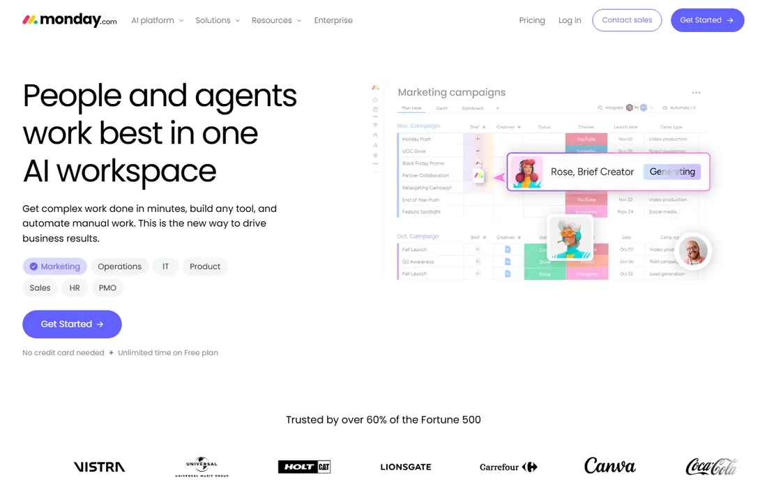 Monday.com homepage