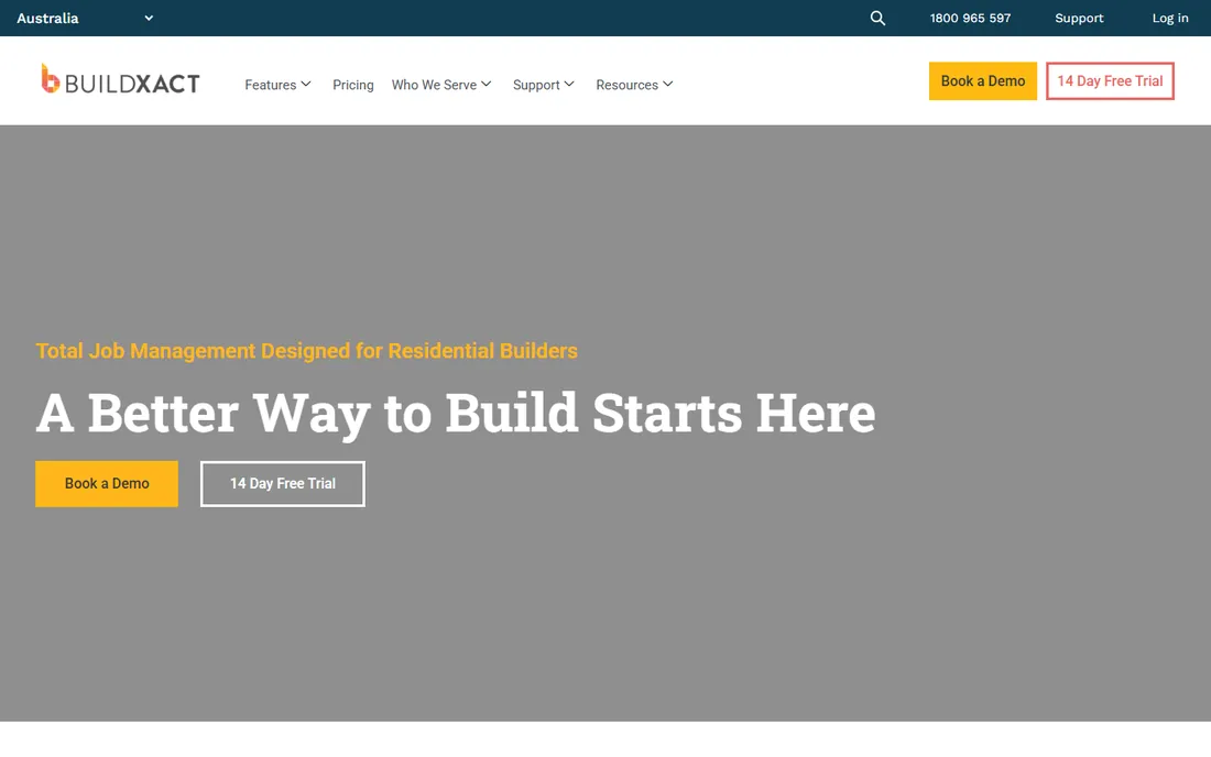 Buildxact homepage