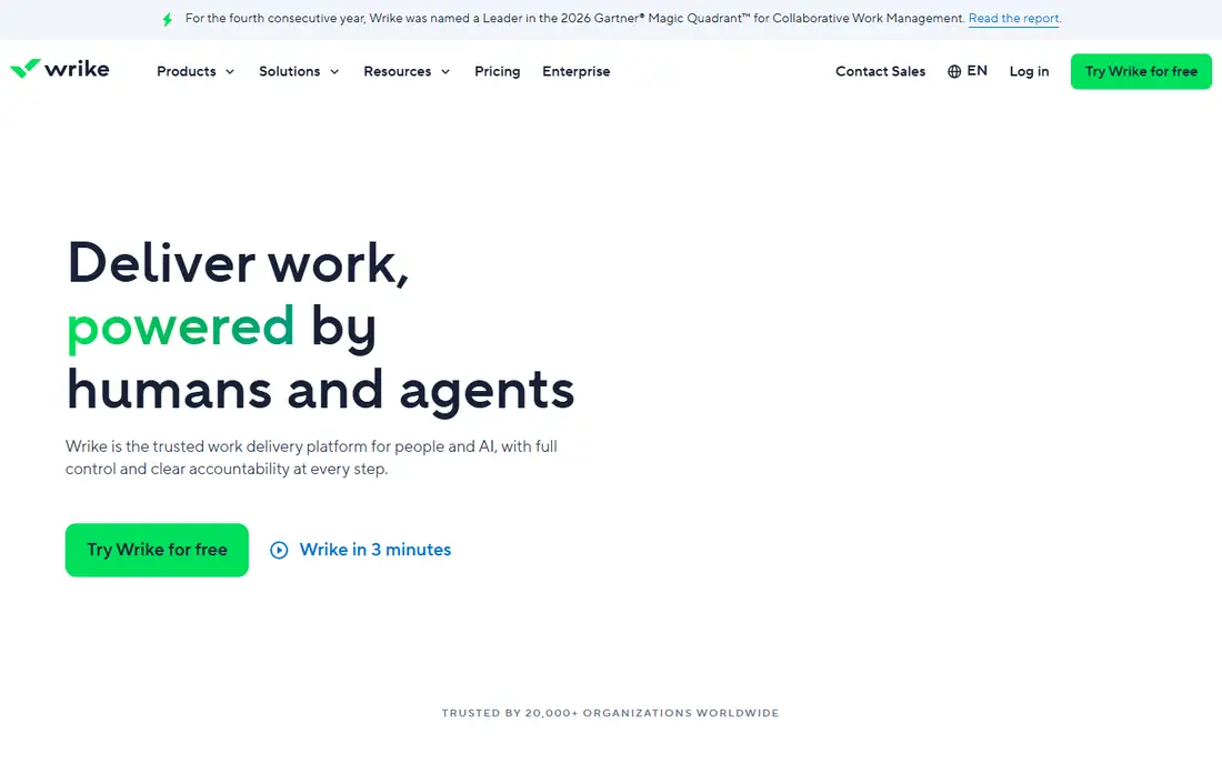 Wrike homepage