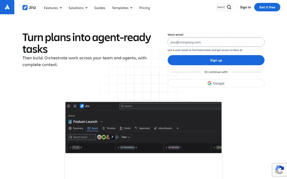 Jira homepage