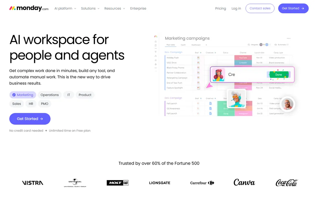 monday.com homepage