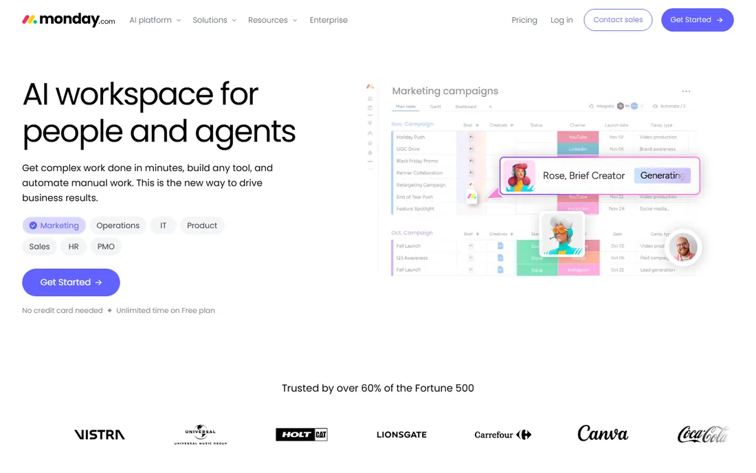 Monday.com homepage