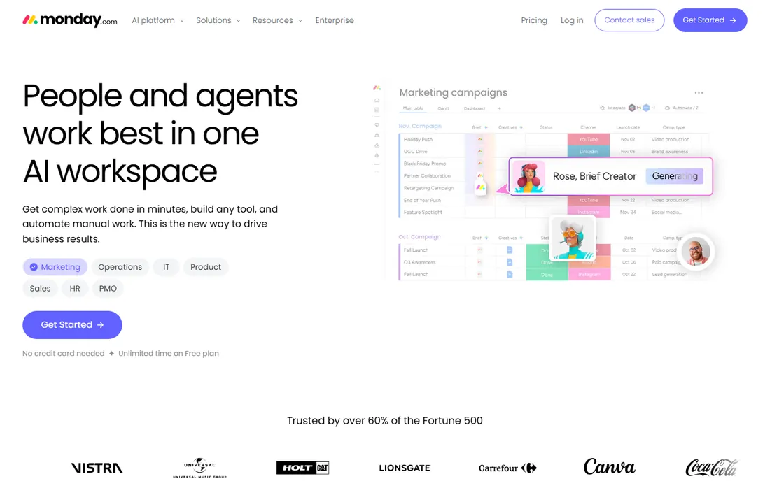 monday.com homepage